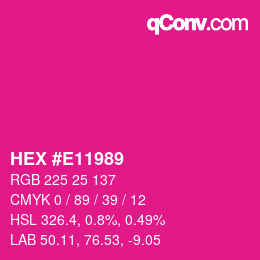 颜色代码: HEX #E11989 | qconv.com
