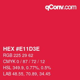 Color code: HEX #E11D3E | qconv.com