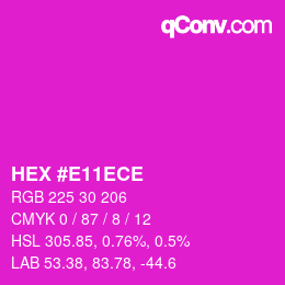 Color code: HEX #E11ECE | qconv.com
