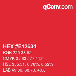 Color code: HEX #E12634 | qconv.com