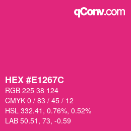 Código de color: HEX #E1267C | qconv.com