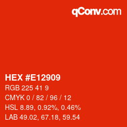 Color code: HEX #E12909 | qconv.com