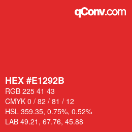 颜色代码: HEX #E1292B | qconv.com