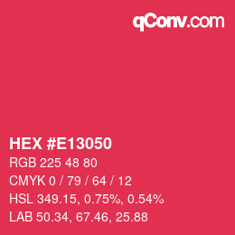 Farbcode: HEX #E13050 | qconv.com