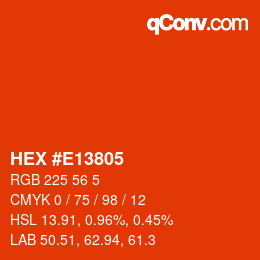 Color code: HEX #E13805 | qconv.com