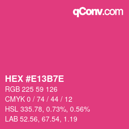 Color code: HEX #E13B7E | qconv.com