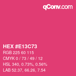 Color code: HEX #E13C73 | qconv.com