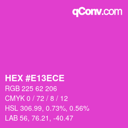 カラーコード: HEX #E13ECE | qconv.com
