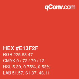Color code: HEX #E13F2F | qconv.com