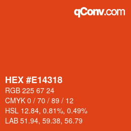 Color code: HEX #E14318 | qconv.com