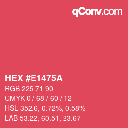 Color code: HEX #E1475A | qconv.com