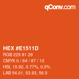 カラーコード: HEX #E1511D | qconv.com