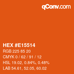 Código de color: HEX #E15514 | qconv.com