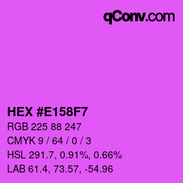 カラーコード: HEX #E158F7 | qconv.com