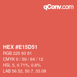 Color code: HEX #E15D51 | qconv.com