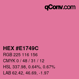 颜色代码: HEX #E1749C | qconv.com