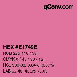 Color code: HEX #E1749E | qconv.com