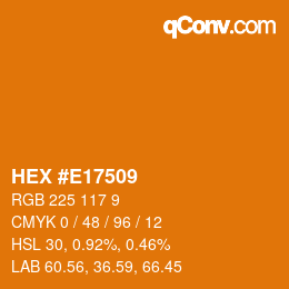 Color code: HEX #E17509 | qconv.com