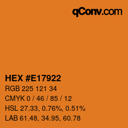 Color code: HEX #E17922 | qconv.com