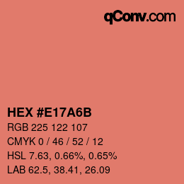 Color code: HEX #E17A6B | qconv.com