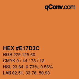 Color code: HEX #E17D3C | qconv.com