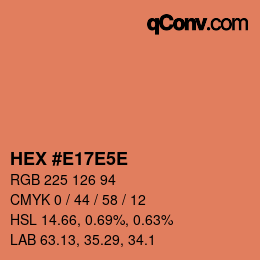カラーコード: HEX #E17E5E | qconv.com