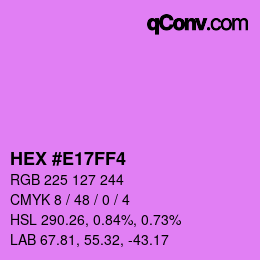 カラーコード: HEX #E17FF4 | qconv.com