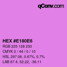 カラーコード: HEX #E180E6 | qconv.com