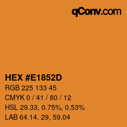 Color code: HEX #E1852D | qconv.com