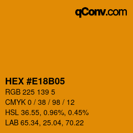 Color code: HEX #E18B05 | qconv.com