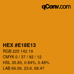 Color code: HEX #E18E13 | qconv.com