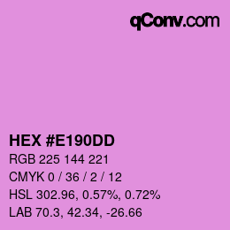 Color code: HEX #E190DD | qconv.com