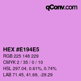 Farbcode: HEX #E194E5 | qconv.com