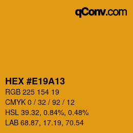 Color code: HEX #E19A13 | qconv.com