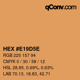 Color code: HEX #E19D5E | qconv.com
