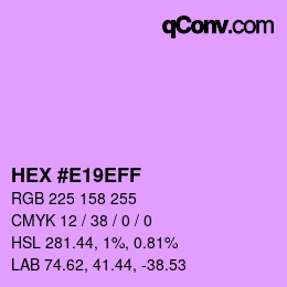カラーコード: HEX #E19EFF | qconv.com