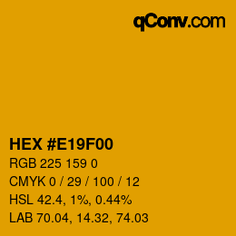 Color code: HEX #E19F00 | qconv.com