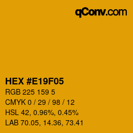 Color code: HEX #E19F05 | qconv.com