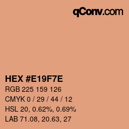 Color code: HEX #E19F7E | qconv.com