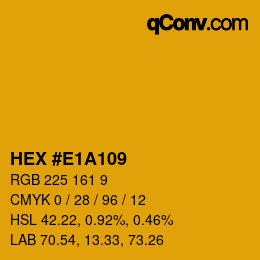 Color code: HEX #E1A109 | qconv.com