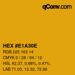 Color code: HEX #E1A30E | qconv.com