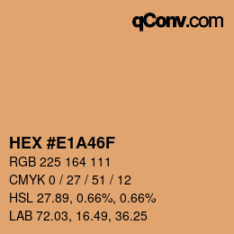カラーコード: HEX #E1A46F | qconv.com
