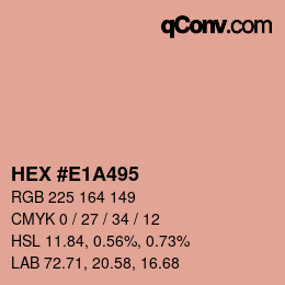 颜色代码: HEX #E1A495 | qconv.com