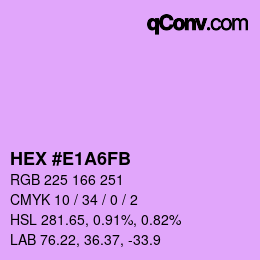 カラーコード: HEX #E1A6FB | qconv.com