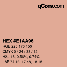 Color code: HEX #E1AA96 | qconv.com