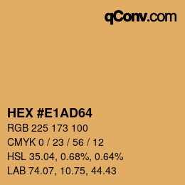 Farbcode: HEX #E1AD64 | qconv.com