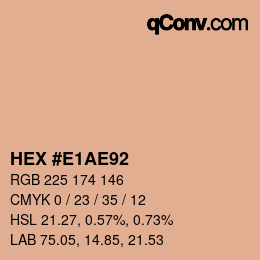 Farbcode: HEX #E1AE92 | qconv.com