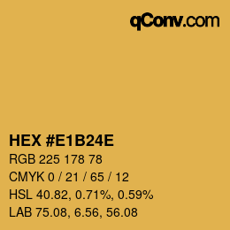 カラーコード: HEX #E1B24E | qconv.com