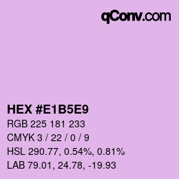 Color code: HEX #E1B5E9 | qconv.com