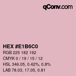 Farbcode: HEX #E1B6C0 | qconv.com